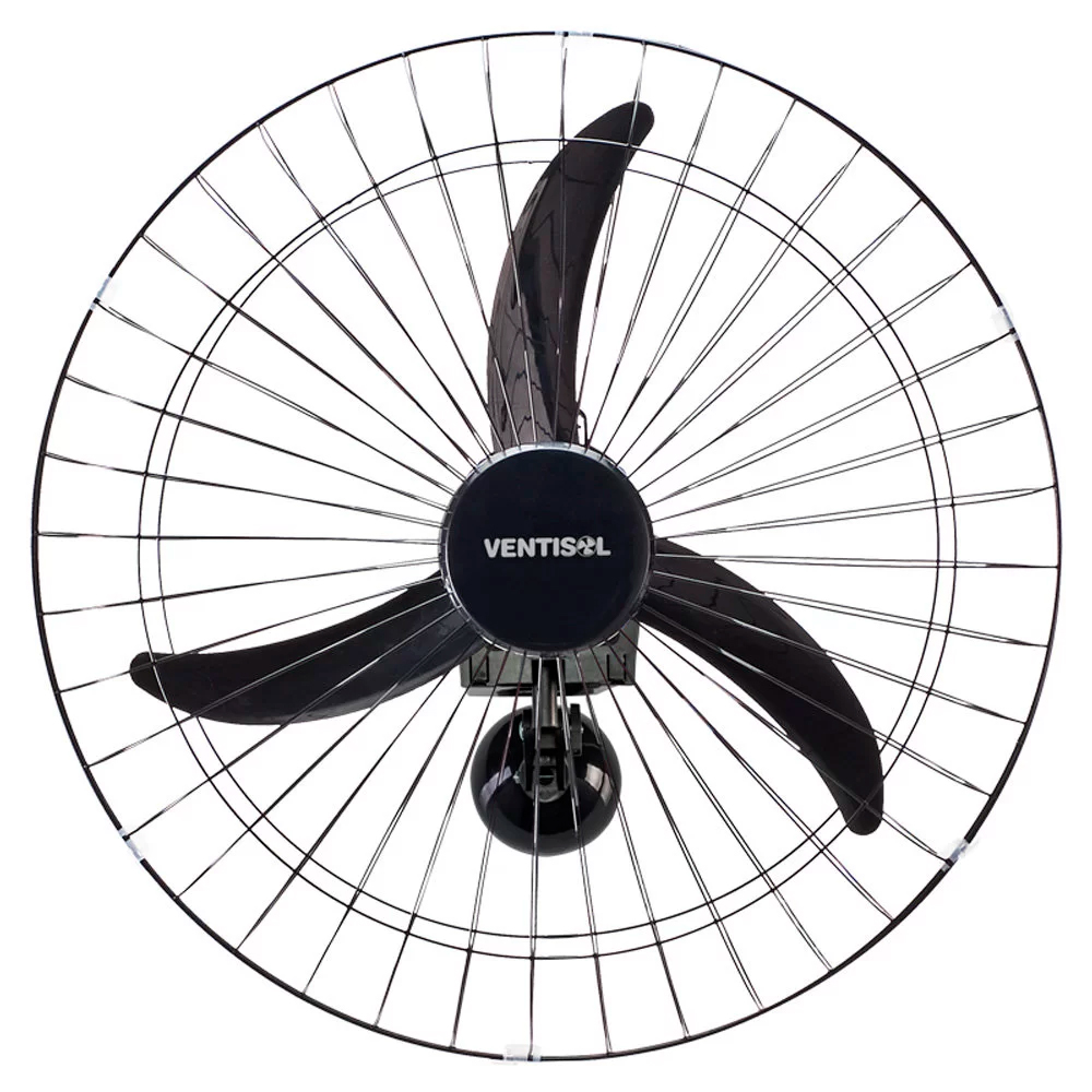 Ventilador De Parede Ventisol Premium 60cm 3 Pás 3 Velocidades 200W 543 - Preto - Bivolt