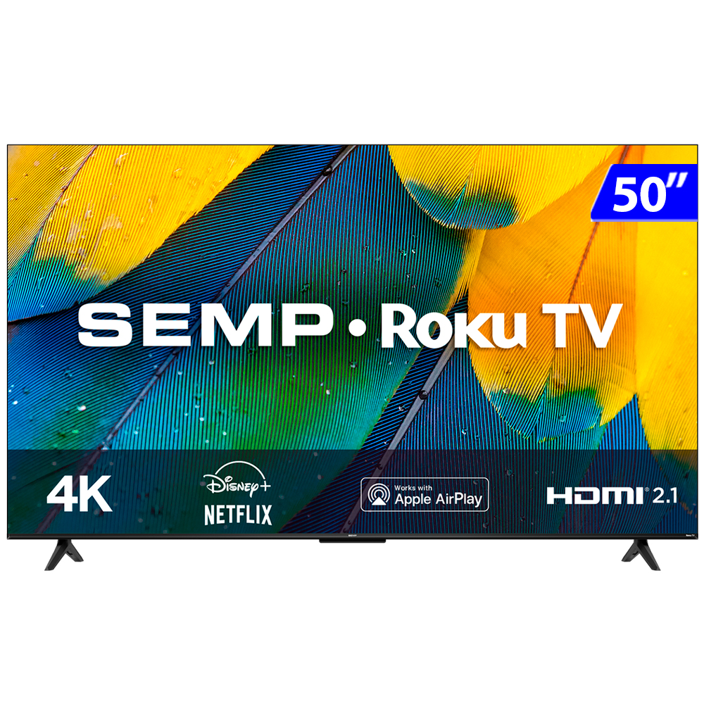 Smart Tv Roku Semp  Led 50" 4K Uhd Wi-Fi Hdr 50Rk8600 - Sem Cor