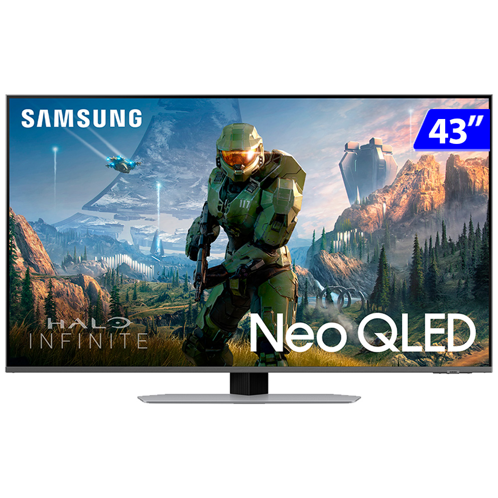 Smart TV Gaming Samsung 43" Neo QLED 144hz QN43QN90CAGXZD 4K 2023 Tela Infinita Design NeoSlim Alexa Built-in