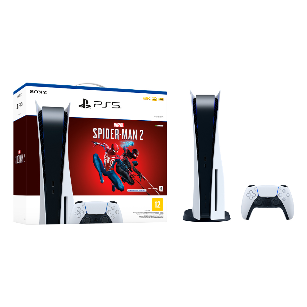 Console PlayStation 5 Standard Edition SSD 825GB + Spider-Man 2 com Controle