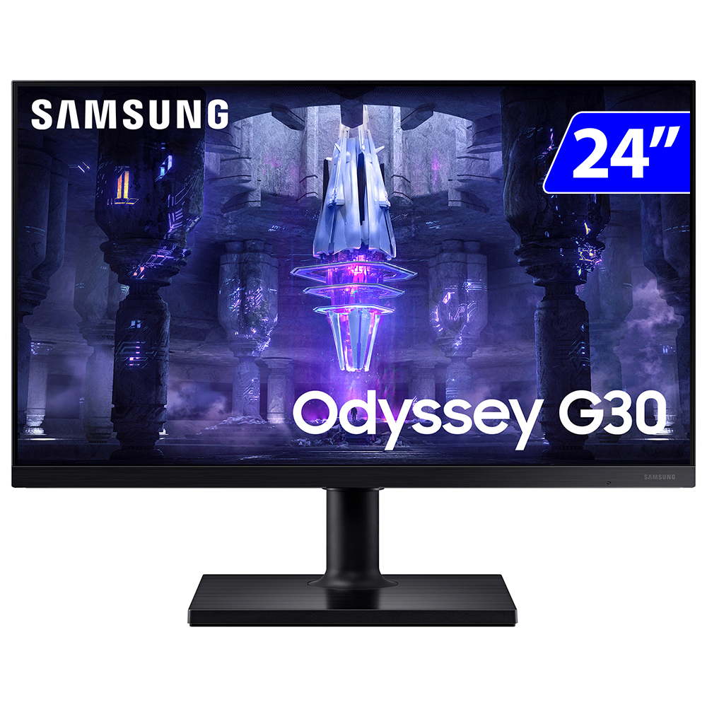 Monitor Gamer Samsung Odyssey G30 Va 24" Wide Full Hd Hdmi Ls24bg300elmzd - Preto - Bivolt