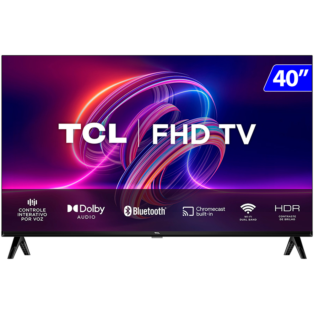 Smart TV TCL S5400A 40" LED FHD HDMI e USB Bluetooth Wi-Fi Android Dolby Áudio HDR - 40S5400A