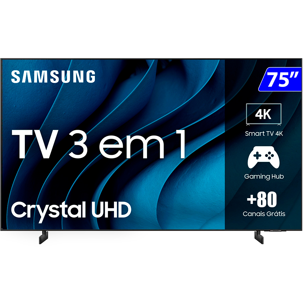 Smart Tv Samsung 75" 4K Wi-Fi Tizen Crystal Comando De Voz  Un75cu8000gxzd - Sem Cor
