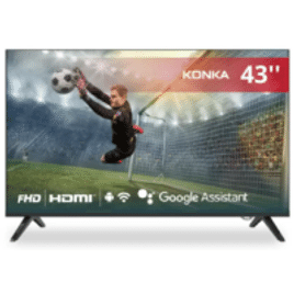 Smart TV LED Konka 43" Full HD Design sem bordas comando por voz Google Assistant e Android TV com Bluetooth - KDG43