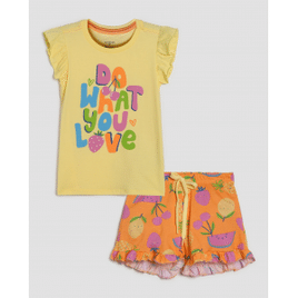 Pijama curto infantojuvenil do what you love 6-14A multicor | Pool by