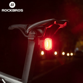 Lanterna Traseira Bike Rockbros Brake Light Com Sensor de Freio Tipo-C Recarregável IPX6 À Prova D'água