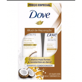 Kit Shampoo 400ml + Condicionador 200ml Dove Nutritive Secrets Ritual de Reparação