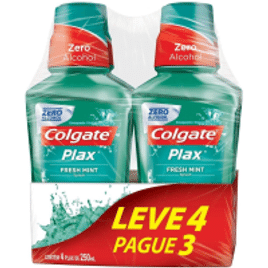 Enxaguante Bucal Colgate Plax Fresh Mint 250ml - Leve 4 Pague 3