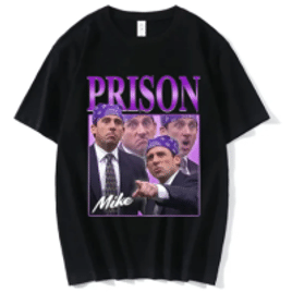 Camiseta De Algodão Estampada Masculina Prison Mike The Office