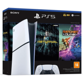 Combo Console PlayStation 5 Slim Digital 1TB SSD + Jogos Returnal + Ratchet & Clank + Controle Dualsense + Base de Carregamento