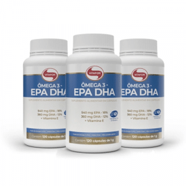 3 Unidades Omega 3 Epa Dha (120 Caps) - Vitafor