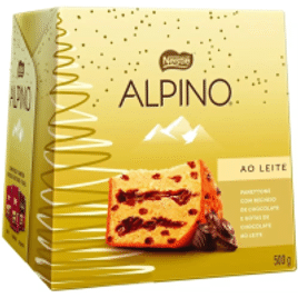 Panettone com Gotas de Chocolate ao Leite e Recheio de Chocolate Alpino Nestlé 500g