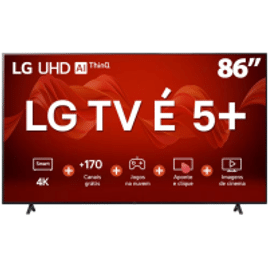 Smart TV 86" 4K LG ThinQ AI HDR Bluetooth Alexa Google Assistente Airplay 2 3 HDMIs - 86UR8750PSA