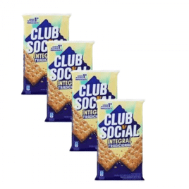4 Unidades de Biscoitos Salgados Club Social Integral Multipack 144g