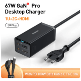 Carregador Baseus-HUB USB C Charger 220V EU Plug