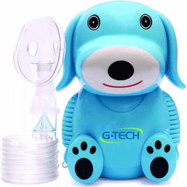 Inalador E Nebulizador G-Tech Infantil Cachorro Azul Nebdogaz