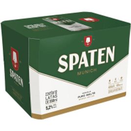 7 Packs Cerveja Spaten Puro Malte 350ml Lata - 12 Unidades (Total 84 Latas)