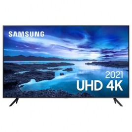 Smart TV Samsung 60" 4K UHD Bluetooth HDMI/USB Alexa/Google Assistant Tela Infinita Cinza Titan - UN60AU7700GXZD