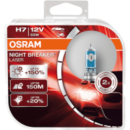 Lâmpada H7 OSRAM Night Breaker Laser Luz Branca/Amarela