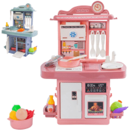 Kit Cozinha de Brinquedo Infantil Completa Solta Água e Som - Atentu Kids
