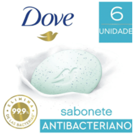 3 Kits Sabonete em Barra Antibacteriano Dove Cuida & Protege 90g - 18 Unidades