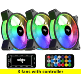 Kit 3 Cooler Fan Aigo AR12PRO 120mm RGB + Controlador - Internacional