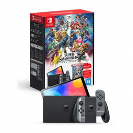 Console Nintendo Switch OLED + Jogo Super Smash Bros Ultimate + 3 Messes de Assinatura Nintendo Switch Online - HBGSSKACLA