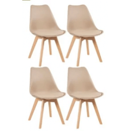 Kit 4 Cadeiras Leda - Nude