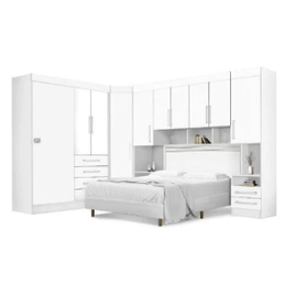 Dormitório Completo Georgia Ja Branco Para Cama Box 1,58m Queen