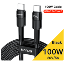 Cabo USB C ESSAGER 100W - 0,3m