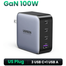 Carregador UGREEN USB GaN 100W 3 C Portas