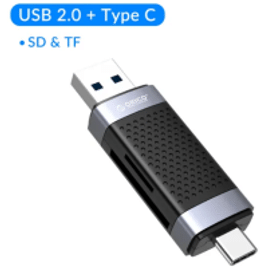 Leitor de Cartão de Memória Orico para Smartphone e Computador - USB C e USB