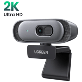 Webcam UGREEN 2K com Microfones Duplos, Autofoco, Correção de iluminação e Proteção de privacidade