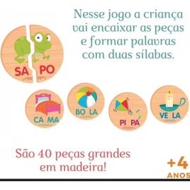 Jogo Educativo Sílabas Em Madeira Coleção Crescer - Nig Brinquedos
