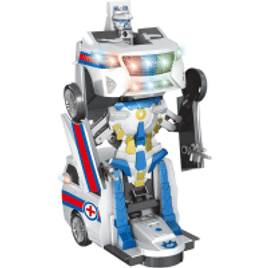 Carro Robô Bate e Volta Ambulância Transformável Zoop Toys