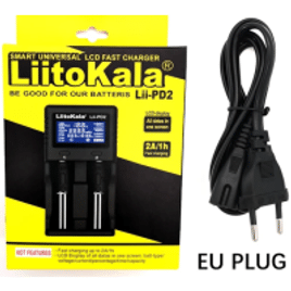 Carregador LiitoKala de Bateria Lii-PD2 and AC Cable