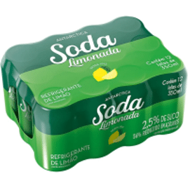 Pack de Refrigerante Soda Limonada Antarctica Lata 350ml - 12 Unidades