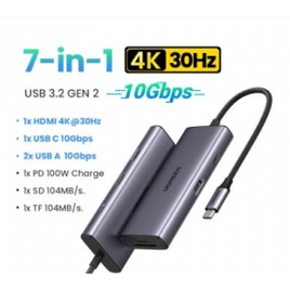 UGREEN HUB 10Gbps USB C 4K60Hz Tipo Para HDMI RJ45 Ethernet PD100W MacBook iPad Huawei Sumsang PC Tablet Telefone 3.0