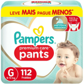 Fralda Pampers Pants Premium Care G - 112 unidades