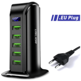 Hub USB Multi Port USLION-5 Carregador para Celular EU Plug