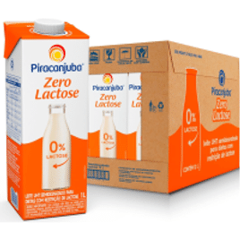 Pack de Leite Semidenatado Piracanjuba Zero Lactose 1L - 12 Unidades