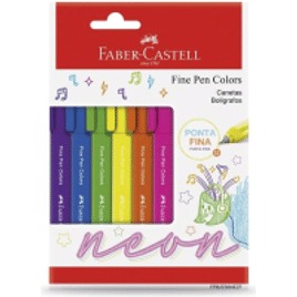 Caneta Fine Pen Colors 6 Cores Neon Faber Castell