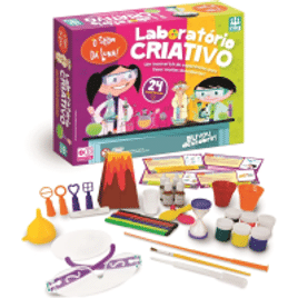 Laboratório Show da Luna Criativo Infantil Kit com 24 Experimentos