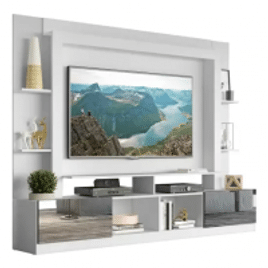 Rack com Painel Multimóveis Oslo para TV até 65" 2 Portas com Espelho