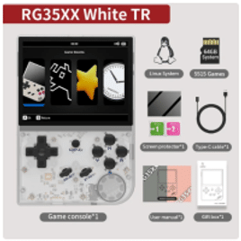 Console Portátil ANBERNIC 64GB RG35XX New WhiteT Tela IPS 3.5"