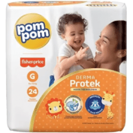 Fralda Pom Pom Protek Proteção de Mãe Jumbo G – 24 Unidades