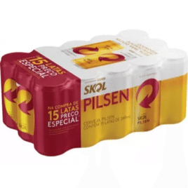 4 Packs Cerveja Pilsen Skol Lata - 269ml (Total 60 Unidades)