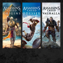 Jogo Assassin's Creed Mythology Pack: Valhalla + Odyssey + Origins - PS4 & PS5