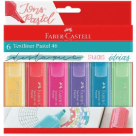 Marca Texto Tons Pastel Faber-Castell 6 Cores MT/15466
