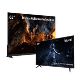Smart TV 65'' Toshiba OLED 4k + Smart Tela DLED 32'' HD Multi - TB0181